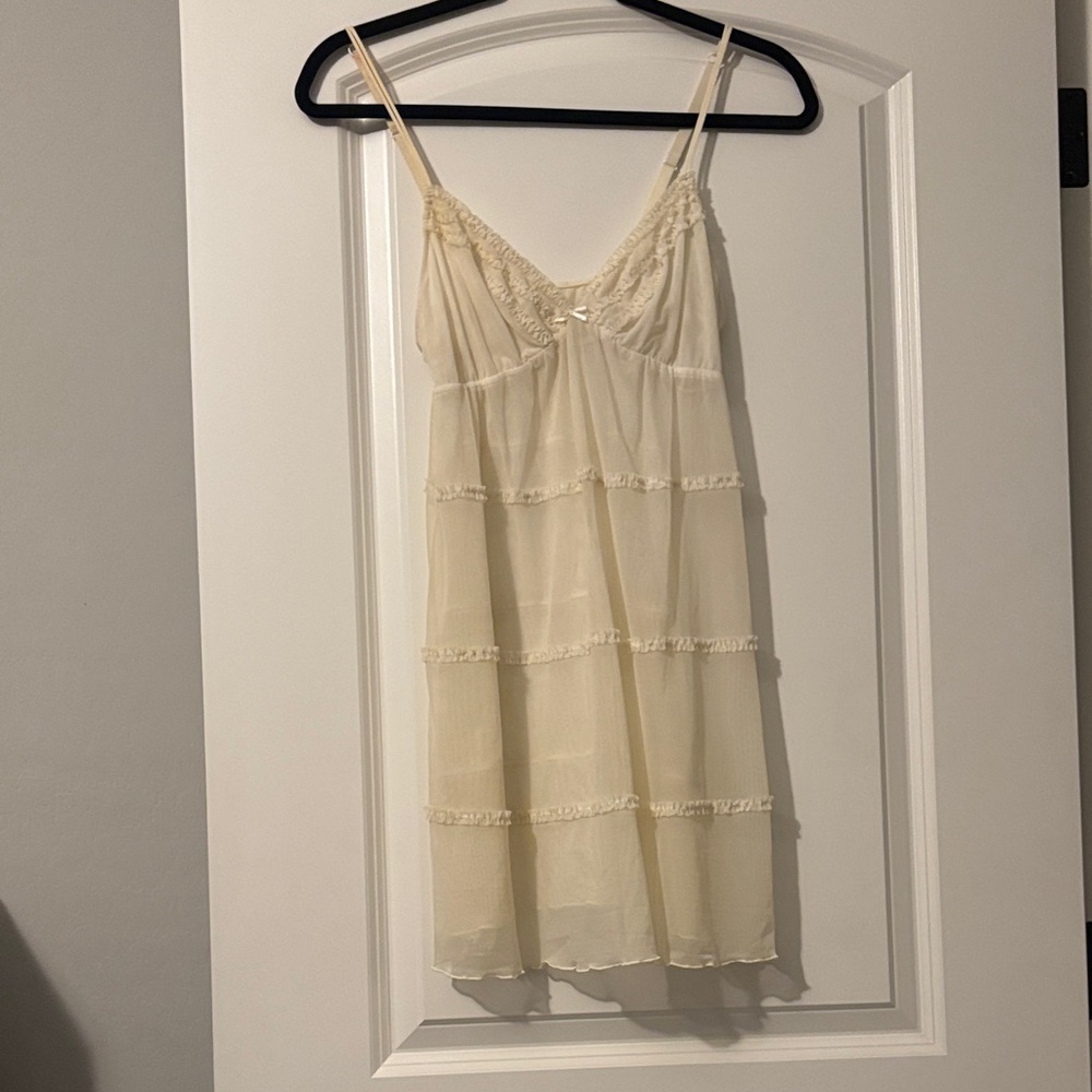 Cosabella Ivory Sheer Tiered Lace Chemis, fits a medium better
